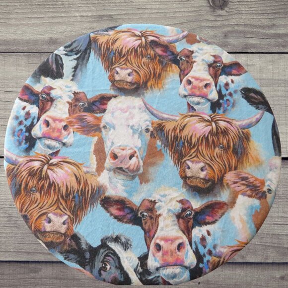 Kitchenaid Bowl Cover, Cows and Floral Reversible Mixer Cover - Picture 5 of 7